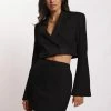 WNT Luella Flared Cropped Blazer - Black Two Piece Sets