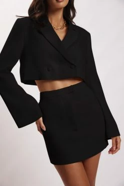 WNT Josie Crepe Mini Skirt - Black Two Piece Sets
