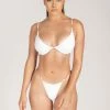 GLD MESHKI SWIM Naya Chain Strap Bikini Bottom - White