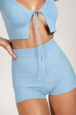 SOP Emily Knitted Mini Bike Shorts - Cornflower Blue 11 SOP Emily Knitted Mini Bike Shorts - Cornflower Blue