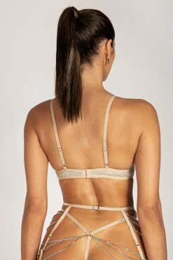 ATX Katie Sparkle Jersey Bra - Champagne