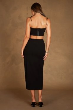 QNG Annalee Crepe Square Neck Cami Top - Black