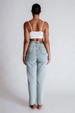 EMS Pia Split Side Wide Leg Jean - Light Blue All Bottoms