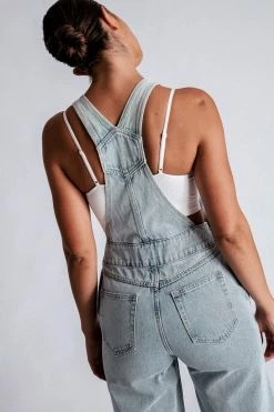 EMS Janice Straight Leg Overalls - Light Blue