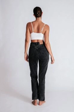 EMS Pia Split Side Wide Leg Jean - Washed Black All Bottoms