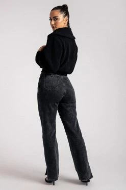 ROM Camila Teddy Crop Jacket - Black Coats & Jackets