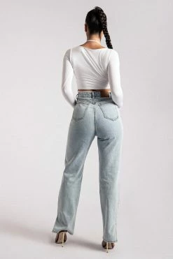 ROM Harper Long Sleeve Toggle Top - White All Tops