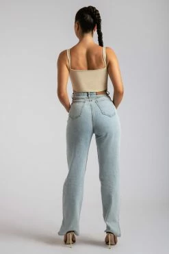 ROM Elsie Sleeveless Contrast Stitch Bustier Top - Tofu