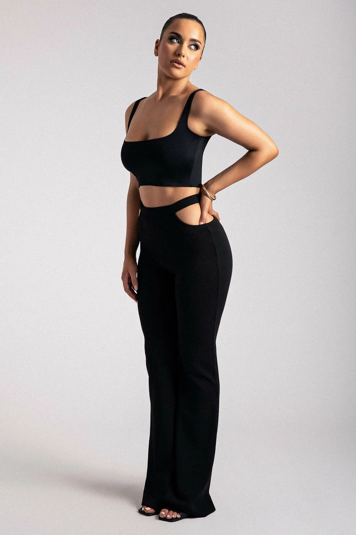 ROM Quinn Cut Out Side Flare Pants - Black 5 ROM Quinn Cut Out Side Flare Pants - Black