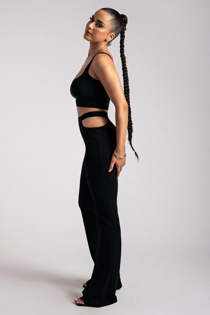 ROM Quinn Cut Out Side Flare Pants - Black 6 ROM Quinn Cut Out Side Flare Pants - Black