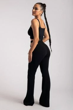 ROM Quinn Cut Out Side Flare Pants - Black 16 ROM Quinn Cut Out Side Flare Pants - Black