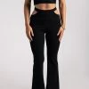 ROM Quinn Cut Out Side Flare Pants - Black