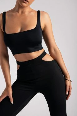 ROM Quinn Cut Out Side Flare Pants - Black 17 ROM Quinn Cut Out Side Flare Pants - Black