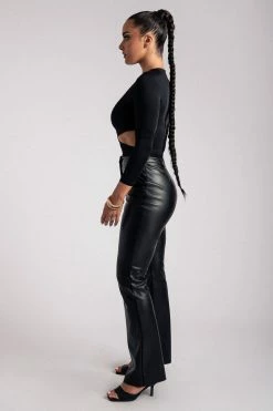 ROM Keira O-Ring Waist Long Sleeve Bodysuit - Black All Tops 15 ROM Keira O-Ring Waist Long Sleeve Bodysuit - Black All Tops