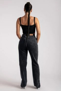 ROM Elsie Sleeveless Contrast Stitch Bustier Top - Black 24 ROM Elsie Sleeveless Contrast Stitch Bustier Top - Black