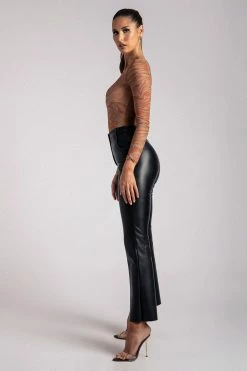 ROM Bonnie Mesh Long Sleeve Bodysuit - Burnt Orange All Tops