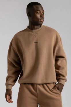 QNG Max Unisex Crew Neck Cosy Sweater - Mocha Two Piece Sets