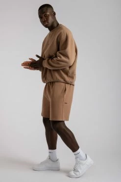 QNG Max Unisex Crew Neck Cosy Sweater - Mocha Two Piece Sets