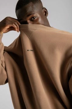 QNG Max Unisex Crew Neck Cosy Sweater - Mocha Two Piece Sets