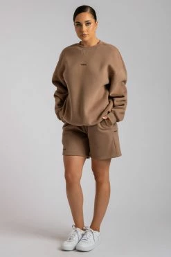 QNG Max Unisex Crew Neck Cosy Sweater - Mocha Two Piece Sets