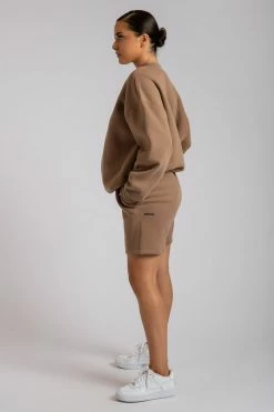 QNG Max Unisex Crew Neck Cosy Sweater - Mocha Two Piece Sets