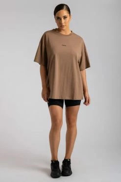 QNG Sloane Unisex Oversized T-Shirt - Mocha 31 QNG Sloane Unisex Oversized T-Shirt - Mocha