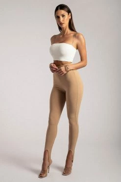 ROM Emerson High Split Jodhpur Pants - Tan