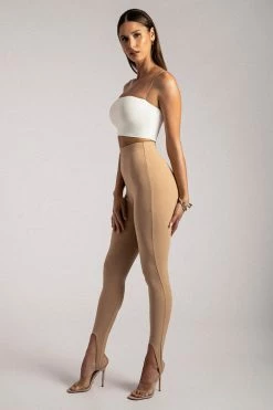 ROM Emerson High Split Jodhpur Pants - Tan