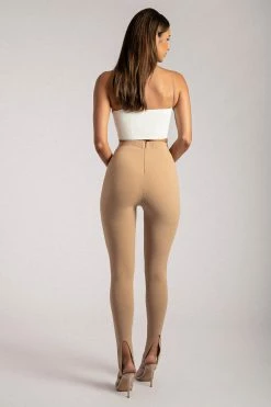 ROM Emerson High Split Jodhpur Pants - Tan