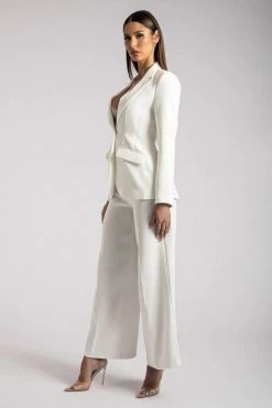 WNT The Future Is Female Helda Fitted Cinched Waist Blazer - White