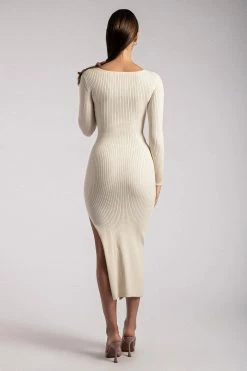 SOP Cali Long Sleeve Knit Midi Dress - Cream 8 SOP Cali Long Sleeve Knit Midi Dress - Cream