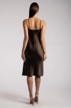 ROM Tabitha Cowl Neck Midi Dress - Chocolate 12 ROM Tabitha Cowl Neck Midi Dress - Chocolate