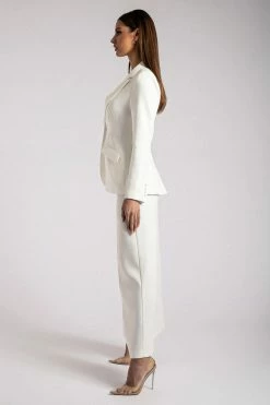 WNT The Future Is Female Helda Fitted Cinched Waist Blazer - White