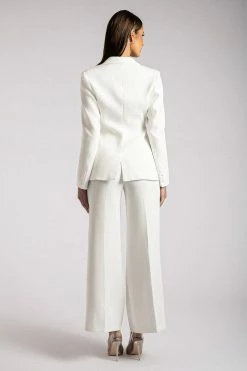 WNT The Future Is Female Helda Fitted Cinched Waist Blazer - White