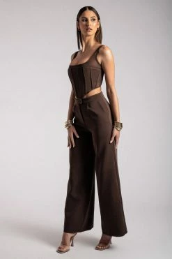 WNT All Tops Delaney Corset Bustier - Chocolate 12 WNT All Tops Delaney Corset Bustier - Chocolate