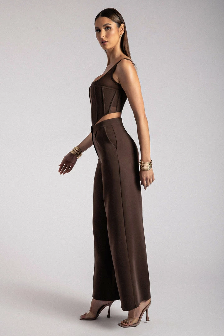 WNT All Tops Delaney Corset Bustier - Chocolate 6 WNT All Tops Delaney Corset Bustier - Chocolate