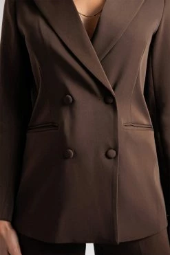 WNT Elena Oversized Blazer - Chocolate Two Piece Sets