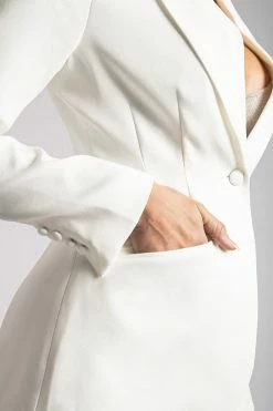 WNT The Future Is Female Helda Fitted Cinched Waist Blazer - White
