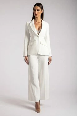 WNT The Future Is Female Helda Fitted Cinched Waist Blazer - White