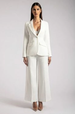 WNT The Future Is Female Helda Fitted Cinched Waist Blazer - White