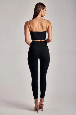 QNG All Bottoms Sutton Corset Panel Trousers - Black