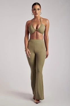 ROM Ruby Ruched Crop Top- Sage Two Piece Sets