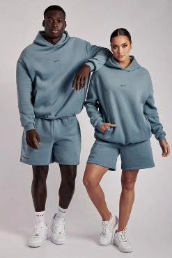 QNG Bay Unisex Oversized Cosy Hoodie - Steel Blue 35 QNG Bay Unisex Oversized Cosy Hoodie - Steel Blue