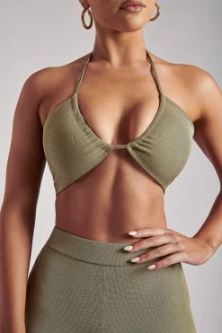 ROM Ruby Ruched Crop Top- Sage Two Piece Sets