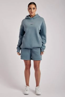 QNG Bay Unisex Oversized Cosy Hoodie - Steel Blue 22 QNG Bay Unisex Oversized Cosy Hoodie - Steel Blue