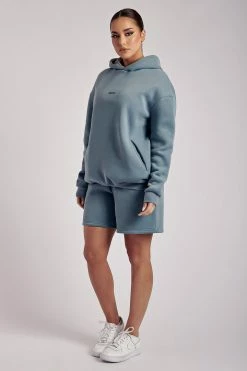QNG Bay Unisex Oversized Cosy Hoodie - Steel Blue 24 QNG Bay Unisex Oversized Cosy Hoodie - Steel Blue