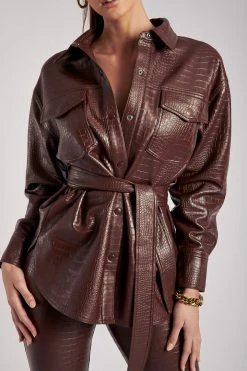 WNT All Bottoms Annabelle High Waisted Croc Skinny Pant - Chocolate 15 WNT All Bottoms Annabelle High Waisted Croc Skinny Pant - Chocolate