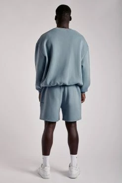 QNG Taylor Unisex Cosy Long Shorts - Steel Blue All Bottoms