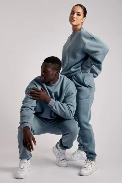 QNG All Bottoms Charlie Unisex Cosy Jogger - Steel Blue