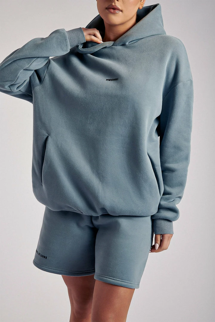 QNG Bay Unisex Oversized Cosy Hoodie - Steel Blue 9 QNG Bay Unisex Oversized Cosy Hoodie - Steel Blue